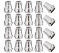 GORGECRAFT 30 extrémité de Cordon en Alliage avec Verrouillage de 3.7mm en Forme de Cloche,Bouchon de Cordon de Rechange en Métal,Attache D'Extrémité de Corde,Fermeture Éclair,Extrémités de Corde