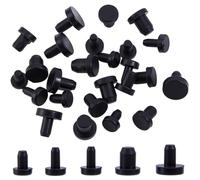 GORGECRAFT 30 Lot de 5 Bouchons de Trous de 6.5/7/8/9mm Ronds en Silicone Noir Assortiment de Bouchons en Caoutchouc Flexibles et Étanches Embouts de Trous en Forme de T pour Bouteilles et Tuyaux