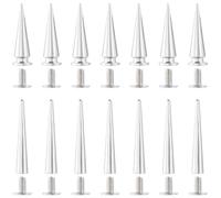 GORGECRAFT 30 Lot de Clous à Pointes de 28 et 54mm en Forme de Cône Argenté Rivets à Pointes Rondes Punk Grands Clous à Visser Cône à Visser Longues Pointes en Métal pour Bricolage Vêtements Vestes
