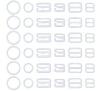 GORGECRAFT 300pcs 3 Styles Crochets de Bretelles de Soutien Gorge Clips de Réglage Coulissants Anneaux en Métal Blanc Fermoirs pour Maillot de Bain Brassière Lingerie Bikini Hauts Dos Nu Robe