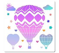 GORGECRAFT 30cm Ballon à Air Chaud Pochoir Réutilisable Peinture Plastique Dessin Modèles DIY Décoratif Nuage Étoile Coeur Motif Modèle Pochoirs Artisanat pour Meubles Bois Mur Tissu Décor à la Maison
