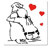 GORGECRAFT 30cm Banksy Femme Pochoir L'Humain avec Chien Réutilisable Amour Modèle Fille Motif Animaux Intérieur Extérieur Mur Peinture Pochoirs pour Murs Artisanat Peinture Art Artisanat Dessin