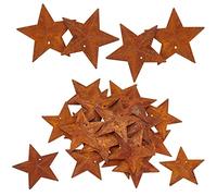 GORGECRAFT 30PCS Étoile de Grange Rouillée 45mm Country Rustique Antique Vintage Cadeaux Rusty métal Noir Barn étoile Mural de Porte Décor avec 1.2mm Hole pour Artisanat Vintage Ferme Maison Mur Décor
