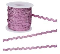 GORGECRAFT 30Yds Métallique Ric Rac Paillettes Vague Pliage Frange Garniture 5mm de Large Tissé Ruban en Tissu Tressé pour Artisanat Mariée Vêtements Dentelle Emballage Cadeau Support Violet Rouge
