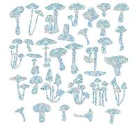 GORGECRAFT 31PCS Champignon Fenêtre S'Accroche Anti Collision Arc-en-Ciel Fenêtre Alerte Prisme Décalques pour Oiseaux Frappe Film Vinyle pour Portes Coulissantes Fenêtres en Verre Attrape-Soleil