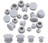 GORGECRAFT 32 Bouchon en Silicone de 4 Tailles pour Salière et Poivrière, Bouchon de Sel 5/7/9/11mm Bouchons de Bouteille de Rechange Bouchons Ronds Argentés Réutilisables pour Bouteilles Tuyaux Pots