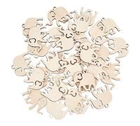 GORGECRAFT 36 Pcs Inachevé en Bois Éléphant Artisanat Bois Blanc Naturel Éléphant en Forme de Tranches Découpes pour Anniversaire Bricolage Peinture Étiquettes de Mariage Décorations pour la Maison