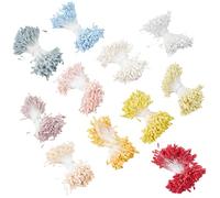 GORGECRAFT 3850pcs 11 Paquets D'Étamines de Fleurs Nacrées 3mm à Double Tête Pollen Floral Nacré Pistils Artificiels Faits Main pour la Confection de Fleurs Bouquets de Mariage Scrapbooking de Pâques
