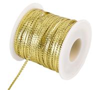GORGECRAFT 3mm*95m Corde à Cheveux Décorative Hip Hop Fil de Nylon Satiné pour Dreadlocks Ruban Tressé Bord Métallique Scintillant Cordon de Boulangerie Pailleté pour Extensions de Cheveux Bracelets