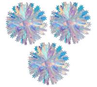 GORGECRAFT 3pcs D'Ornement Holographique à Suspendre Boule de Flocon de Neige Irisée Feuille Transparente Décoration de Plafond en Plastique Arc en Ciel Brillant Décor Pliable pour Mariage Noël