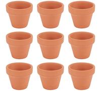 GORGECRAFT 4.8cm Diamètre Pot Terre Cuite, 10pcs Petit Pot en Terre Cuite, Mini Pot de Fleur Petit Pot Terre Cuite avec Trou de Drainage pour Suculentes Cactus Intérieur Extérieur Plantes Maison
