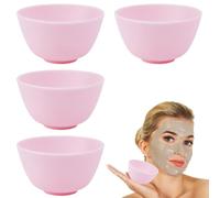GORGECRAFT 4 bol à Boue pour Masque Facial Rose en Silicone Souple | Petit Bol Mélangeur Réutilisable Produits de Soin du Visage Kit D'Outils Cosmétiques Maison Salon de Beauté Soins de Peau Fem