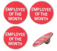 GORGECRAFT 4 Broches D'Employé du Mois en Métal Rouge Laiton Émail Badge de Récompense Appréciation D'Excellence Reconnaissance Broche de Revers d'entreprise pour Les Employés Récompense du Personnel