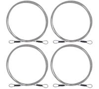 GORGECRAFT 4 câble de Sécurité de 2m de Long pour Serrure à Bagages Câble de Sécurité Tressé en Acier Inoxydable de 1.5mm Chaîne de Sécurité à Double Boucle pour Serrure à Bagages de Portail Extérieur