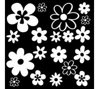 GORGECRAFT 4 Feuille D'Autocollants de Voiture Motif Marguerite 20x20cm Autocollants de Carrosserie Auto Adhésifs et Imperméables Autocollants Floraux Universels pour L'Extérieur de la Voiture