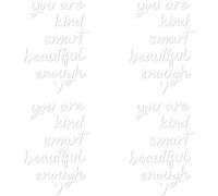 GORGECRAFT 4 Feuille D'Autocollants pour Rétroviseur de Voiture Blancs avec Inscription «You are Kind Smart Beautiful Enough» Autocollants Imperméables à Affirmation Positive pour Salle de Bain