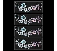 GORGECRAFT 4 Feuilles Hibiscus Fleur Autocollant de Voiture Hawaïen Autocollants et Décalcomanies Coloré Autocollants Réfléchissants Imperméable Vinyle Automobile Décoration Extérieure pour Suv Camion