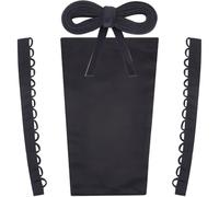 GORGECRAFT 4 kit de Corset en Satin pour Femme Fermeture Éclair de Rechange pour Robe de Mariée Panneau Arrière Réglable Lacets Ruban de Satin Attaches pour Robe de Bal Formelle Robe de Mariée Noir