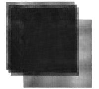 GORGECRAFT 4 pièces Feuilles de Toile en Plastique 30x30cm Feuilles de Maille Carrées Toile de Point D'Aiguille en Plastique Noir Tapis de Tissu D'Écran de Maille Flexible pour la Broderie Artisanat