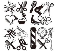 GORGECRAFT 4 Styles Autocollant de Coiffeur Petit Peigne Autocollants Autocollant de Voiture Autocollant de Sèche-Cheveux Autocollant Mural Étanche Autocollants de Décoration Extérieure D'Automobile