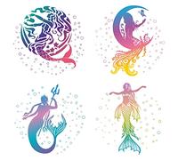 GORGECRAFT 4 Styles Coloré Sirène Fenêtre Stickers Imperméable Non Adhésif Statique S'Accroche Film de Fenêtre Ronde Porte Coulissante Verre Autocollant Alerte Stickers pour Oiseaux Animaux Grèves