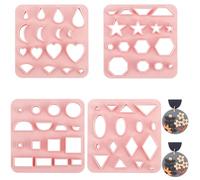 GORGECRAFT 4 Styles D'Emporte Pièces en Argile Polymère en Forme D'Étoile de Losange de Cœur d'amour Rose Coupe Argile en Plastique Outils de Fabrication de Bijoux en Forme D'Éventail Crochets