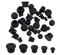 GORGECRAFT 40 Bouchon en Silicone Noir pour Salière et Poivrière Bouchon de Remplacement de 5.5/8.3/10.5/12.5/14mm, Trou D'Insertion Extrémité Ronde pour Bouteilles Tuyaux Pots de Fleurs Fournitures