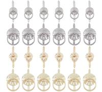 GORGECRAFT 40 pièce de 2 Tailles D'Attaches en Métal,Petits Anneaux,2 Couleurs,Anneaux de Poignée en Forme de Fleur,Mini Attaches en Papier Floral pour Boîte à Bijoux Décorative,Coffre,Tiroir,Armoire