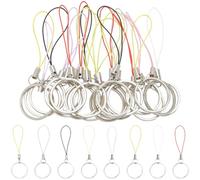 GORGECRAFT 40 porte Clés Fendu 8 couleurs avec Cordon en Nylon pour Téléphone Portable Breloques Boucle Courte pour Clés USB Clés de Téléphone Portable 8x2.5cm
