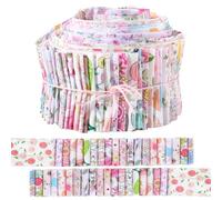 GORGECRAFT 40 Rouleau de Tissu Jelly Roll 1mX6.5cm Bandes de Coton Prédécoupées à Imprimé Floral Chinois pour Patchwork Couture Artisanat Couverture Tapis Tapisserie Décoration Intérieure Sac à Main