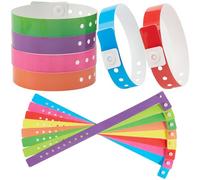GORGECRAFT 48 Bracelet D'Événement Coloré en Plastique PVC Réglable Léger et Étanche pour Fête Concert Néon pour Événements Club Réunion Badge D'Identification de Sécurité