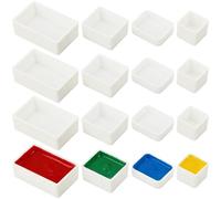 GORGECRAFT 48 Palette de Peinture Aquarelle Demi Vide en Plastique Blanc Portable Idéale pour Les Artistes Les Voyages. Petits Godets Vides Peinture à l'huile Acrylique Autres Techniques Artistiques