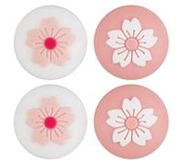 GORGECRAFT 4Pcs 2 Styles Silicone Joycon Thumb Grip Caps Mignon Kawaii Doux Rond Fleur Thumbstick Joystick Rocker Button Cover Remplacement Compatible avec Switch 1.7x1.7 cm