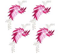 GORGECRAFT 4pcs Patchs Brodés à Coudre Fleur,Thermocollant Tissus Fer à Repasser,Ecusson a Coudre,en Forme de Feuille de Vigne pour Vêtements Rideaux Oreillers Couvertures Jeans Embellissements