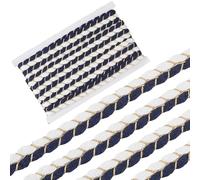 GORGECRAFT 5 m de Corde Décorative en Coton Tressé 17mm de Large Blanc Noir Doré Polyester Torsadé Couture de Base Garniture Ruban pour Vêtements Bricolage Artisanat Accessoires