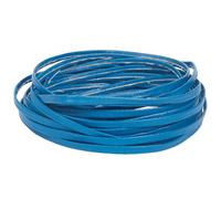 GORGECRAFT 5 m X 5mm X 1mm Cordon en Cuir Plat Pliable Double Face Sangle en Cuir Grainé Litchi Garniture en Cuir PU Brillant pour Bricolage Bleu Profond du Ciel