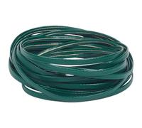 GORGECRAFT 5 m X 5mm X 1mm Cordon Plat en Cuir Fin Double Face en Cuir Grainé Litchi Bandes de Cuir d'agneau Souple Corde en Cuir PU Brillant pour Projets D'Artisanat de Bricolage Verte