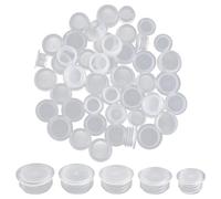 GORGECRAFT 5 taille 50 pièces Bouchons pour Salière et Poivrière Bouchon Rond en Plastique Blanc de Remplacement avec Languette de Traction pour Bouteilles,Pots Fleurs,Tuyaux