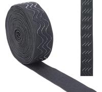 GORGECRAFT 5 Yards Pince Élastique en Silicone 31mm Antidérapant Noir Sangle Extensible Ruban Pince Bande pour Couture Artisanat Ceinture Perruque Vêtements Accessoires