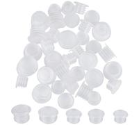 GORGECRAFT 50 Bouchon en Plastique Transparent de 5 Tailles avec Languette de Traction pour Salière et Poivrière, Bouchon de Bouteille de Rechange Couvercles D'Extrémité de Colonne Réutilisables pour