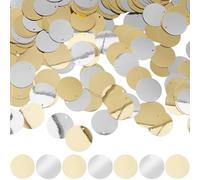 GORGECRAFT 500 pièce de Paillettes Rondes Plates de 25mm Or Argent Paillettes Détachées avec Trou pour Couture Création de Bijoux Les Vêtements de Mariée Broderie Les Appliqués Les Embellissements.