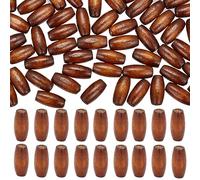 GORGECRAFT 500 pièce de Perles Ovales en Bois Rustique de Ferme en Bois Naturel de 15x7 mm Perles en Vrac avec Trou de 2.5 mm Perles D'Espacement en Macramé pour Bijoux Décorations de Noël Brun Coco
