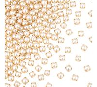 GORGECRAFT 500pcs Perles à Coudre Deux Trous à Coudre sur Perles et Strass avec Griffe Dorée Flatback Demi-Ronde Perle Accessoires de Vêtement pour Vêtements D'Artisanat (5.5MM)