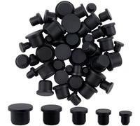 GORGECRAFT 50pcs Bouchon de Trou en Silicone de 5 Tailles Rond en Caoutchouc Noir Étanche, Couvercle D'Extrémité de Trou de Bouton, Bouchon Souple et Flexible Adapté aux Bouteilles de 6.5 à 14mm