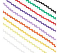 GORGECRAFT 54 Yard/ 50m 10 Couleurs RIC Rac Wave Bending Fringe Trim Ribbon Rick Rack Wrapping Fabric Ribbon For Clothes Dress Couture Flower Making Home Party Wedding Decoration Lace Ribbon Craft