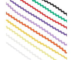 GORGECRAFT 54 Yard/ 50m 10 Couleurs RIC Rac Wave Bending Fringe Trim Ribbon Rick Rack Wrapping Fabric Ribbon For Clothes Dress Couture Flower Making Home Party Wedding Decoration Lace Ribbon Craft