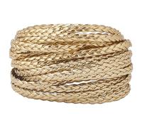 GORGECRAFT 5m*5mm*2mm Cordon en Cuir Tressé Or Corde en Cuir PU Plat Plié Fil de Corde en Simili Cuir pour DIY Tressage Artisanat Bracelet Bracelets de Cheville Collier Ras du Cou Fournitures