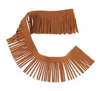 GORGECRAFT 5m*7.5cm Double Face en Cuir PU à Franges avec Franges en Simili Cuir Marron pour Jupe de Danse Pompon Couture Couverture pour Bricolage Couture Robe Artisanat Jupe Vêtement Rideau Sacs