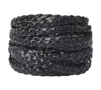 GORGECRAFT 5m*7mm*2mm Cordon en Cuir PU Noir Corde en Cuir PU Plat Plié Cordes en Simili Cuir Fil pour Bricolage Tressage Artisanat Bracelets de Cheville Collier Ras du Cou Fabrication de Bijoux