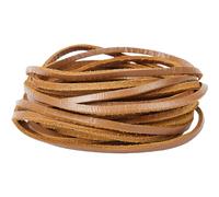 GORGECRAFT 5mX3mmX2mm en Cuir Véritable Cordon Plat en Cuir de Vache Cheval Fou Fil de Tressage pour Loisirs Créatifs Colliers Bracelets de Cheville Porte-Clés Bottes Dentelle Fournitures, Chocolat
